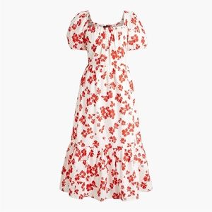 J. Crew Red Floral Midi Dress